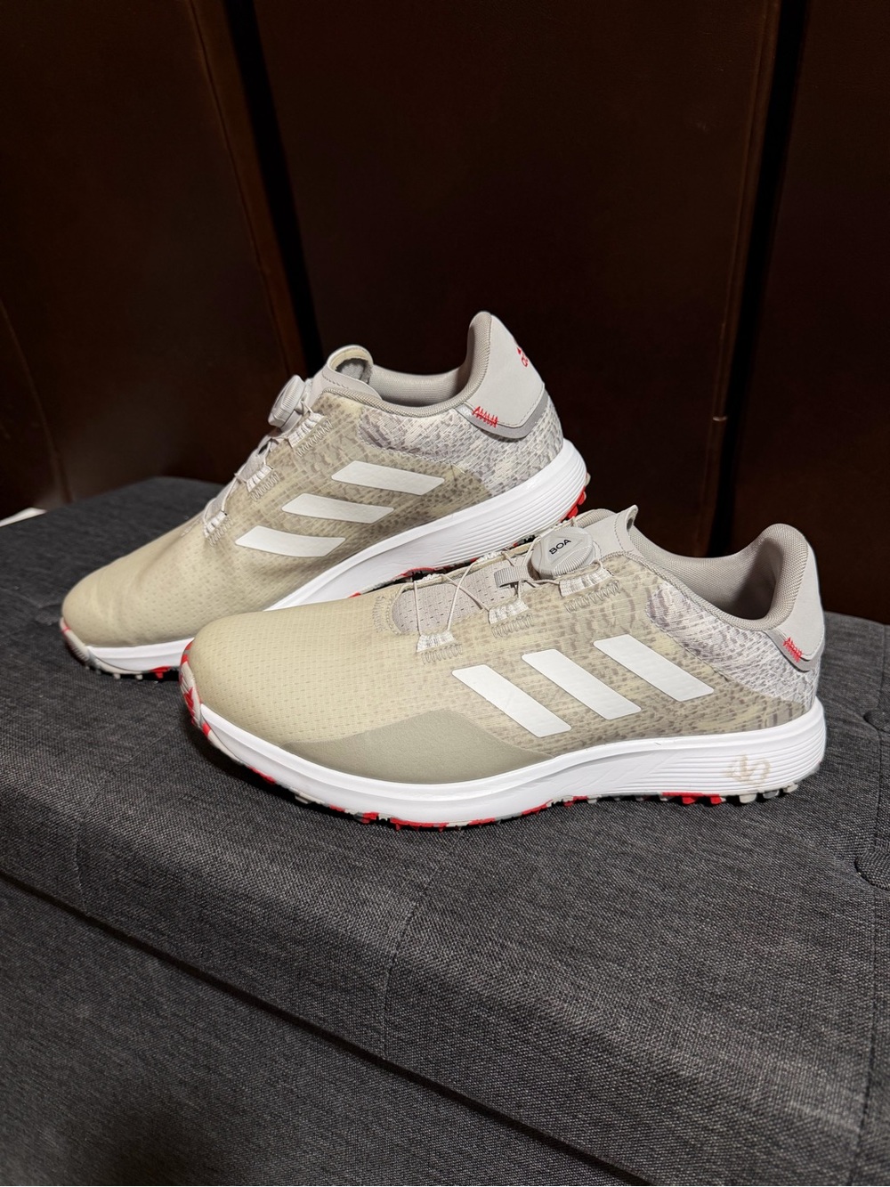 adidas S2G BOA Wide Spikeless Golf Shoes Men’s Grey White 10.5